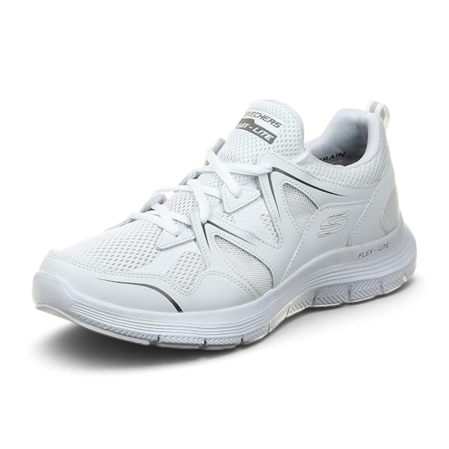 FRG Skechers Flex Advantage 4.0 men's white athletic sneaker with breathable mesh upper and cushioned sole