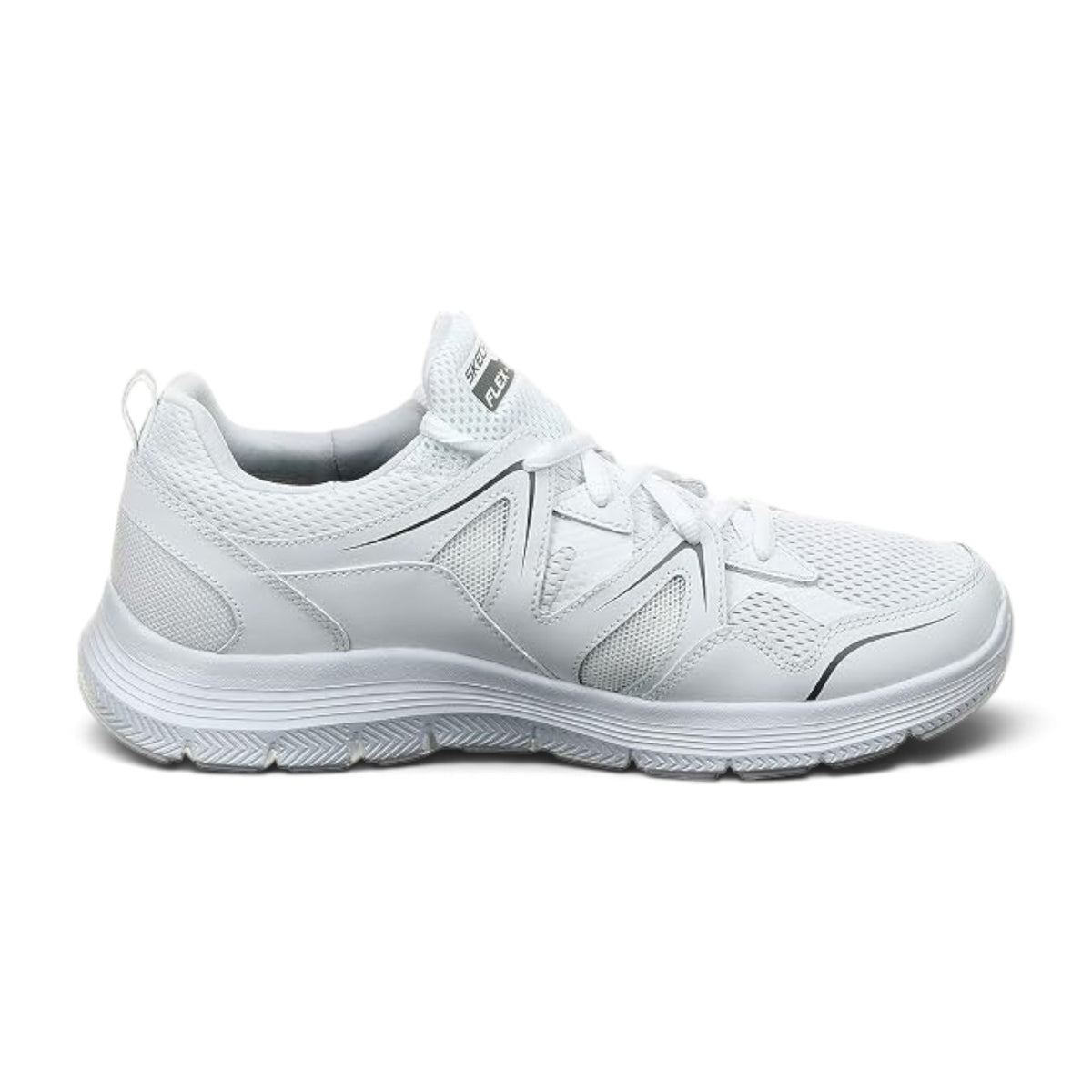 FRG Skechers Flex Advantage 4.0 men's white athletic sneaker with breathable mesh and cushioned sole
