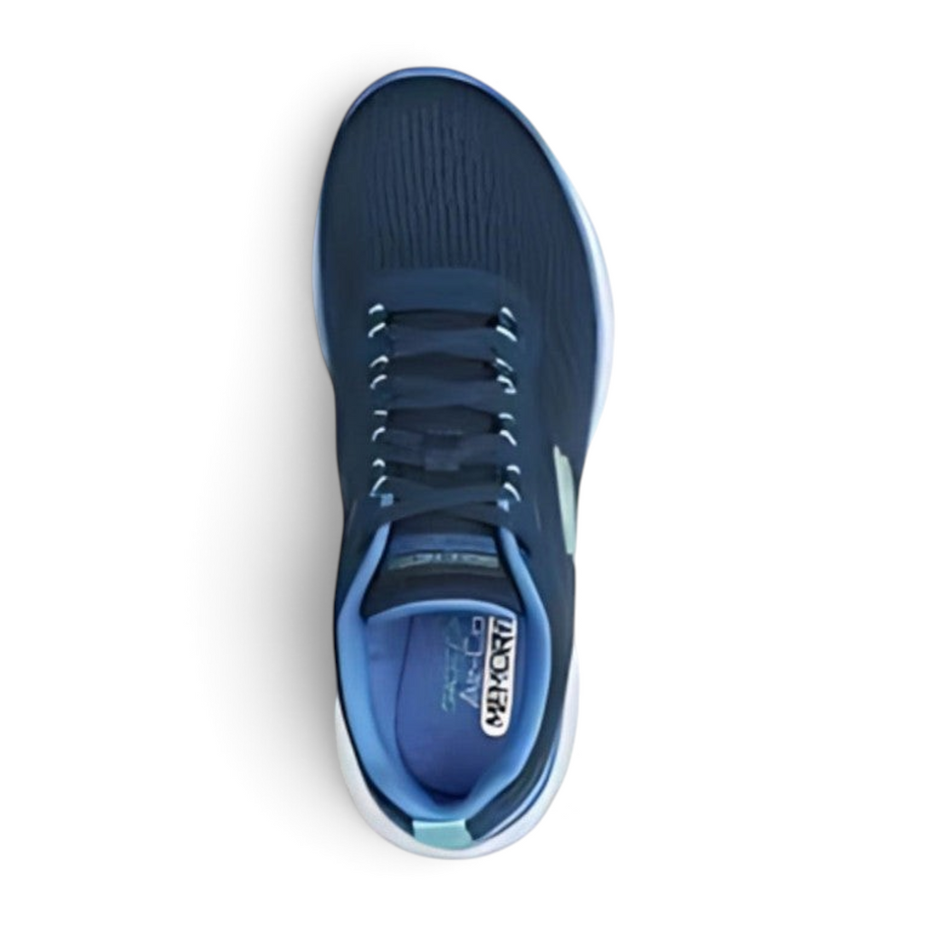 FRG Skechers Flex Appeal 5.0 navy blue lace-up sneaker with flexible mesh upper and cushioned memory foam insole