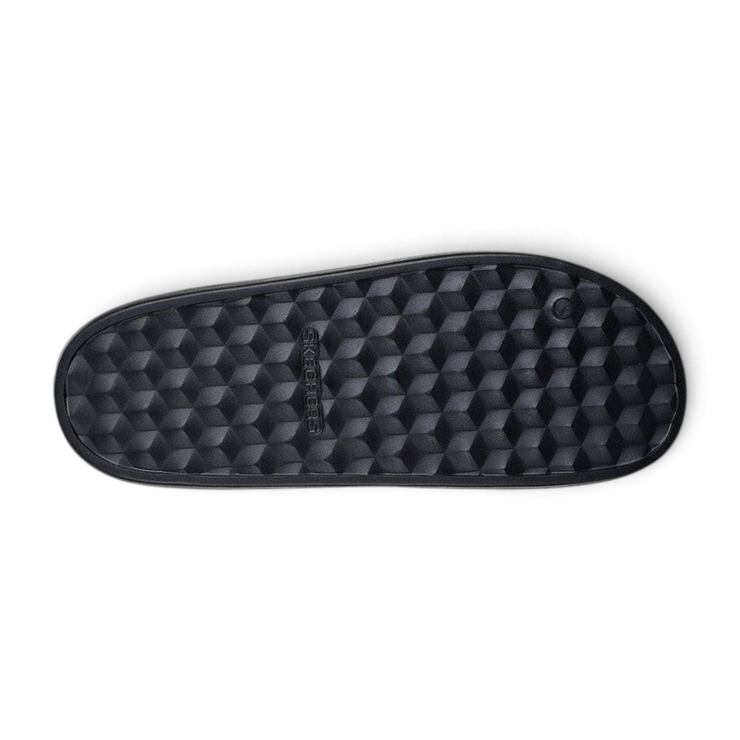 FRG Skechers Foamies Precision Elite black slide sandal showing the textured geometric pattern on the footbed