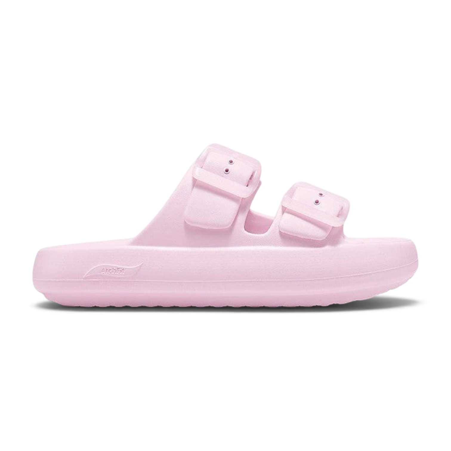 FRG Skechers Foamies Arch Fit blush pink dual-band slide sandal with podiatrist-certified arch support