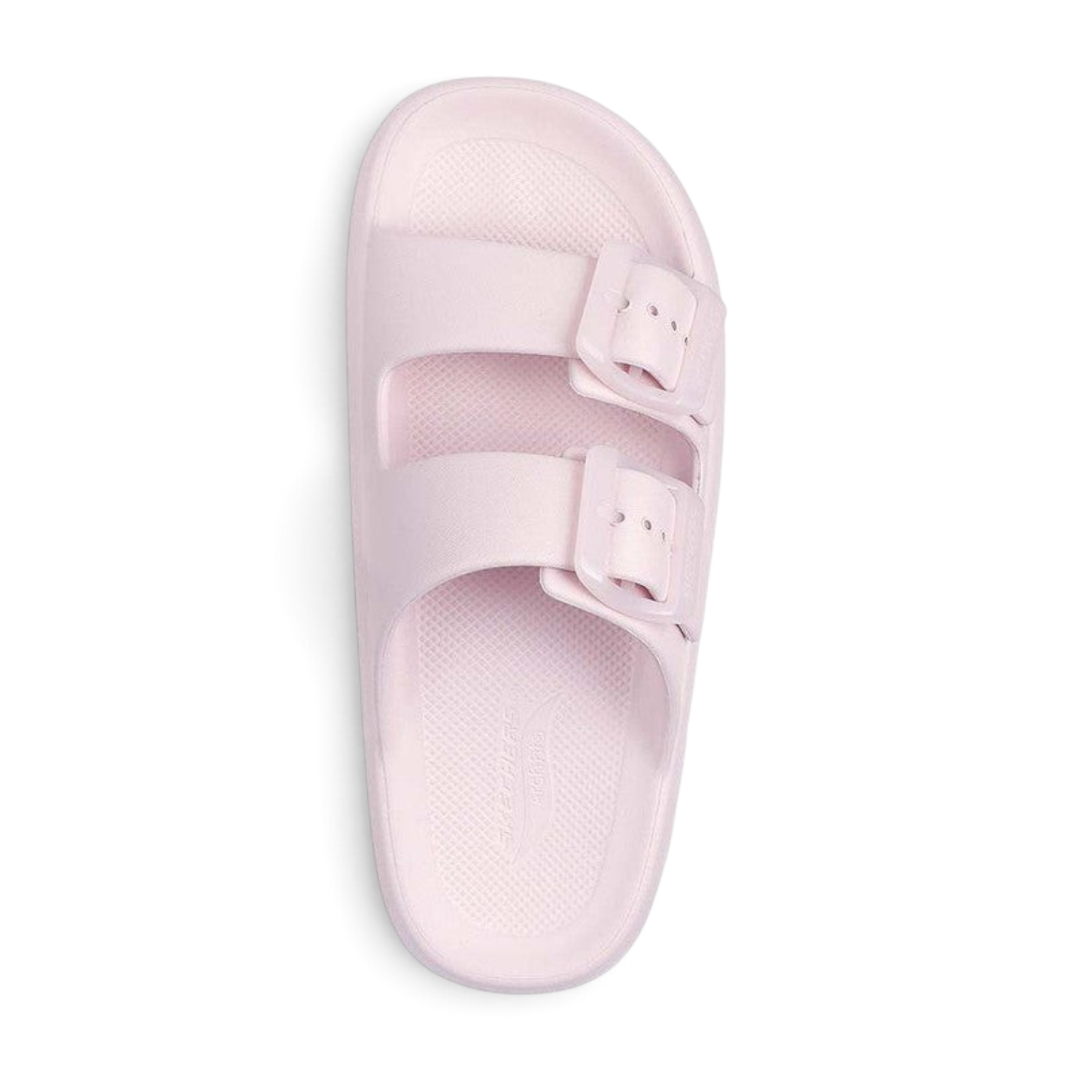 FRG Skechers Foamies Arch Fit blush pink dual-band slide sandal with adjustable buckles and contoured footbed