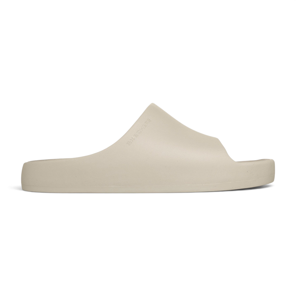 FRG Skechers Foamies Precision Elite natural beige vegan slide with a sculpted single-band upper and contoured sole