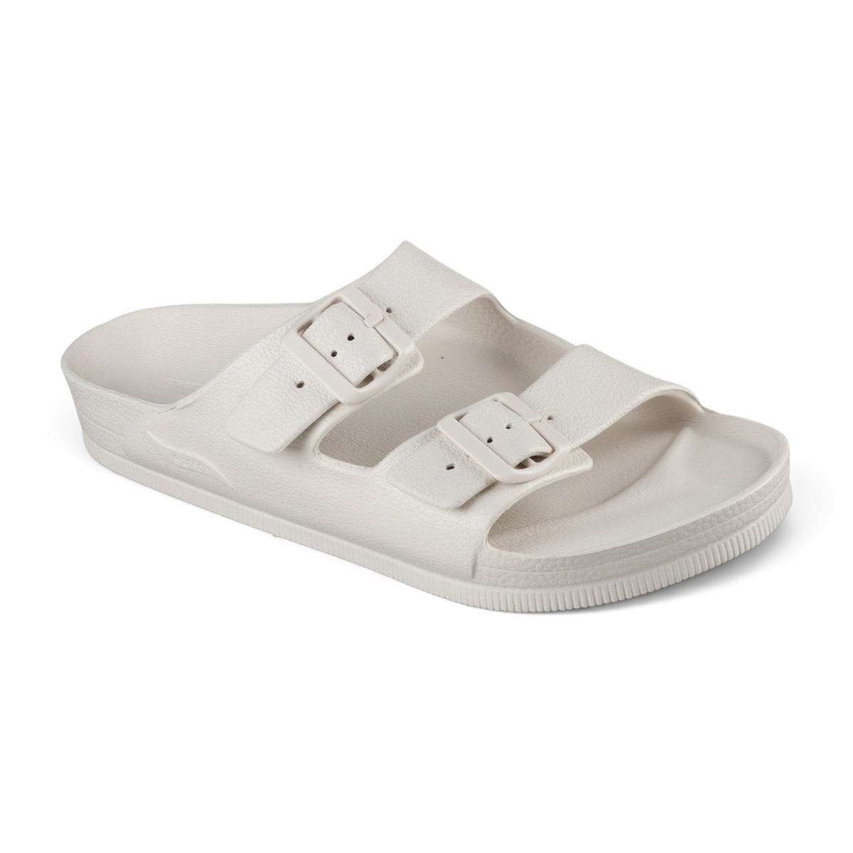 FRG Skechers Foamies Arch Fit Cali Surf slide in off-white with adjustable buckle straps and contoured footbed
