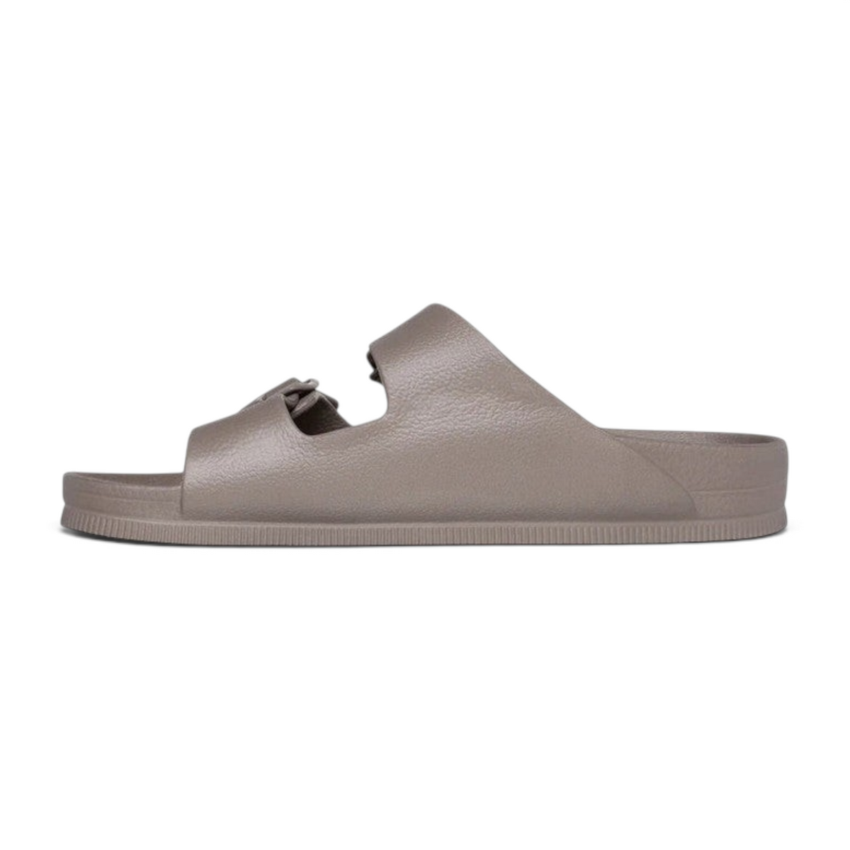 FRG Skechers Foamies Arch Fit Cali Surf slide in taupe with dual buckle straps and contoured arch support