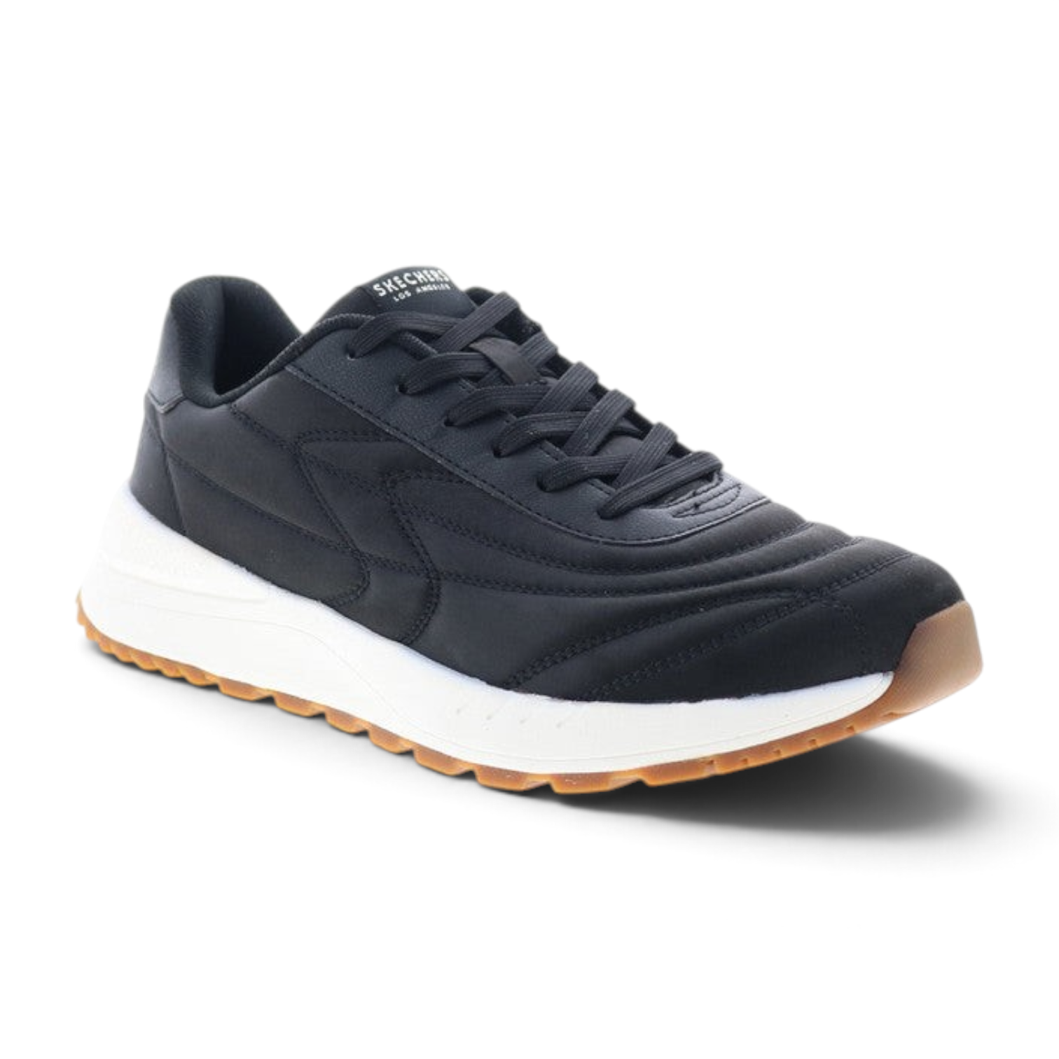 FRG Skechers Fury Plush Waves black lifestyle sneaker with white midsole and gum rubber outsole