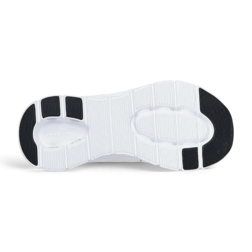 FRG Skechers Glide-Step Pro Vextra sneaker outsole in white with black rubber traction pads
