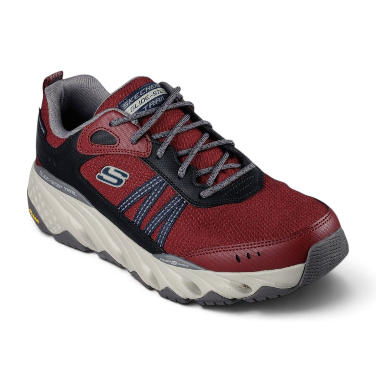 FRG Skechers Glide-Step Trail Oxen burgundy lace-up hiking shoe with water-repellent mesh and cushioned sole