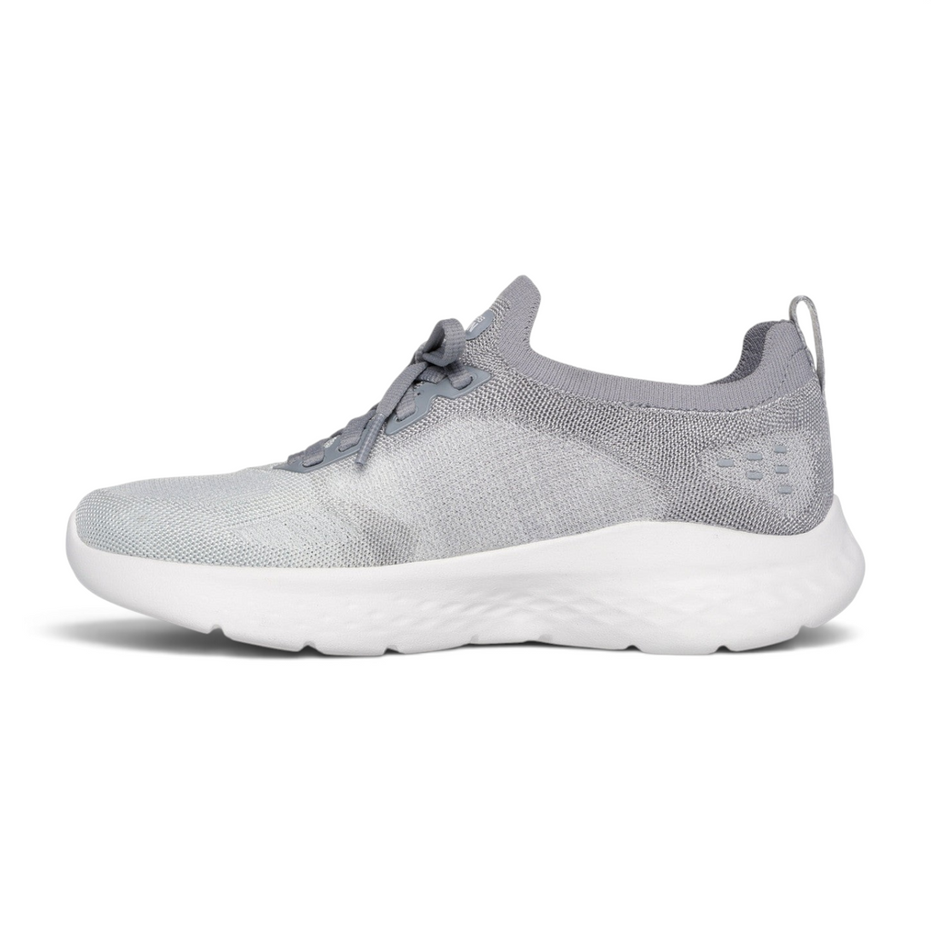 FRG Skechers GO Run Lite running shoe in light gray with a breathable mesh upper and cushioned white sole