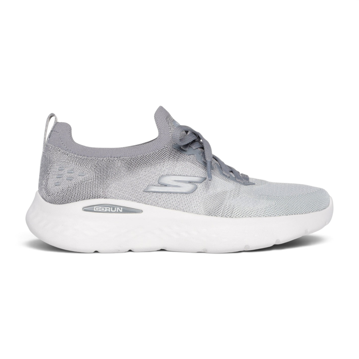 FRG Skechers GO Run Lite running shoe in light gray with a breathable mesh upper and cushioned white midsole