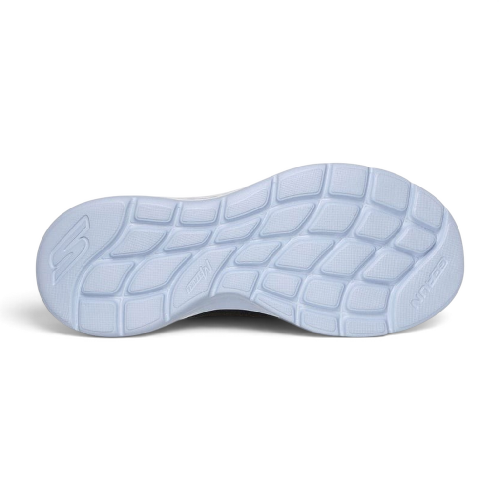 FRG Skechers Go Run Lite sneaker showing the lavender cushioned outsole tread pattern from a bottom view