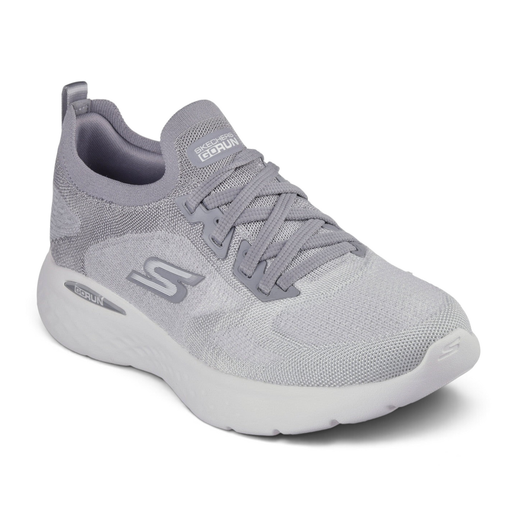 FRG Skechers GO Run Lite running shoe in light gray with breathable mesh upper and cushioned white sole
