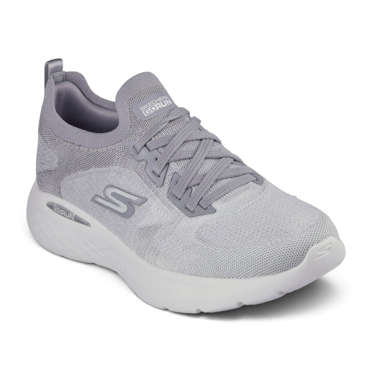 FRG Skechers GO Run Lite running shoe in light gray with breathable mesh upper and cushioned white sole