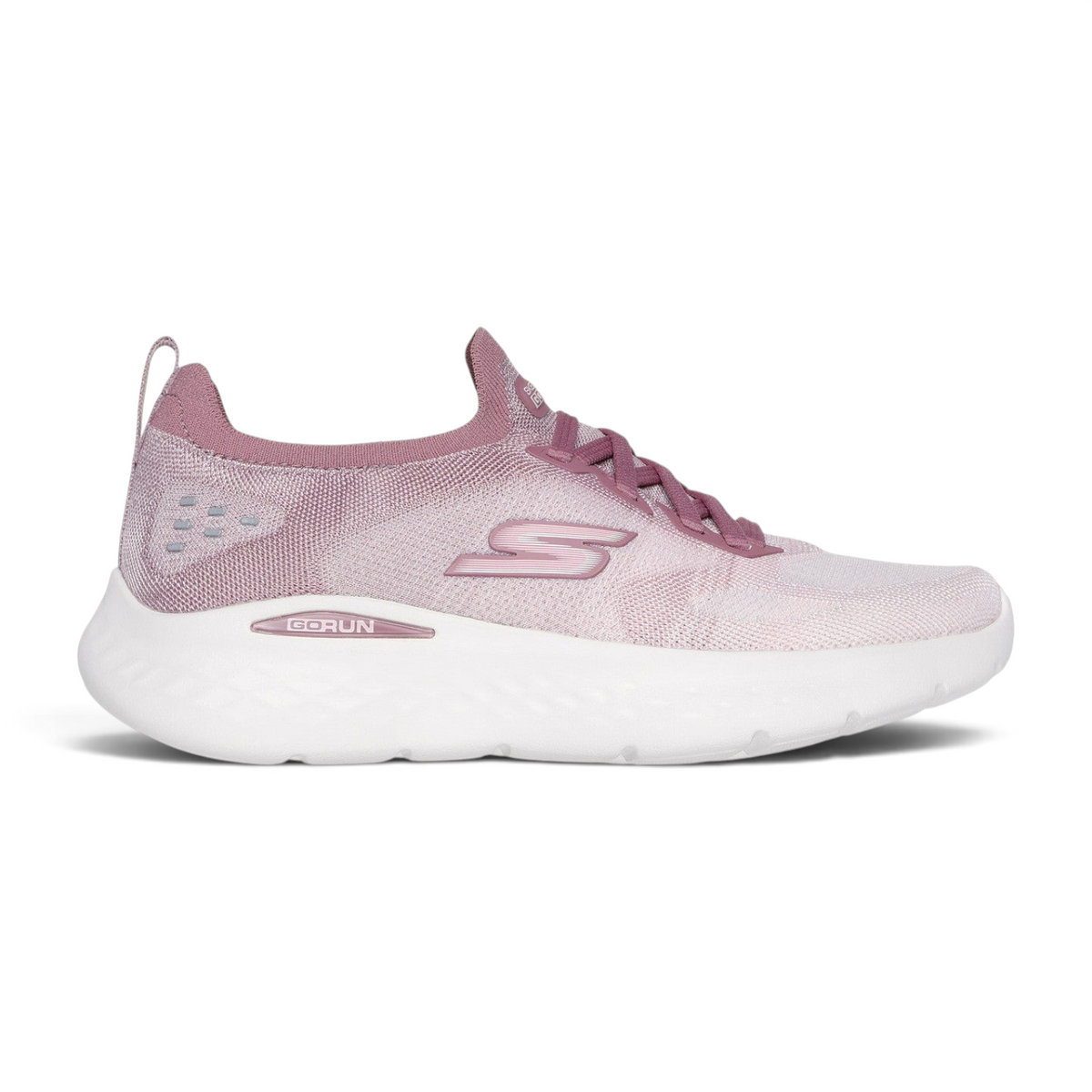 FRG Skechers GO Run Lite mauve running shoe with breathable mesh upper and white cushioned sole