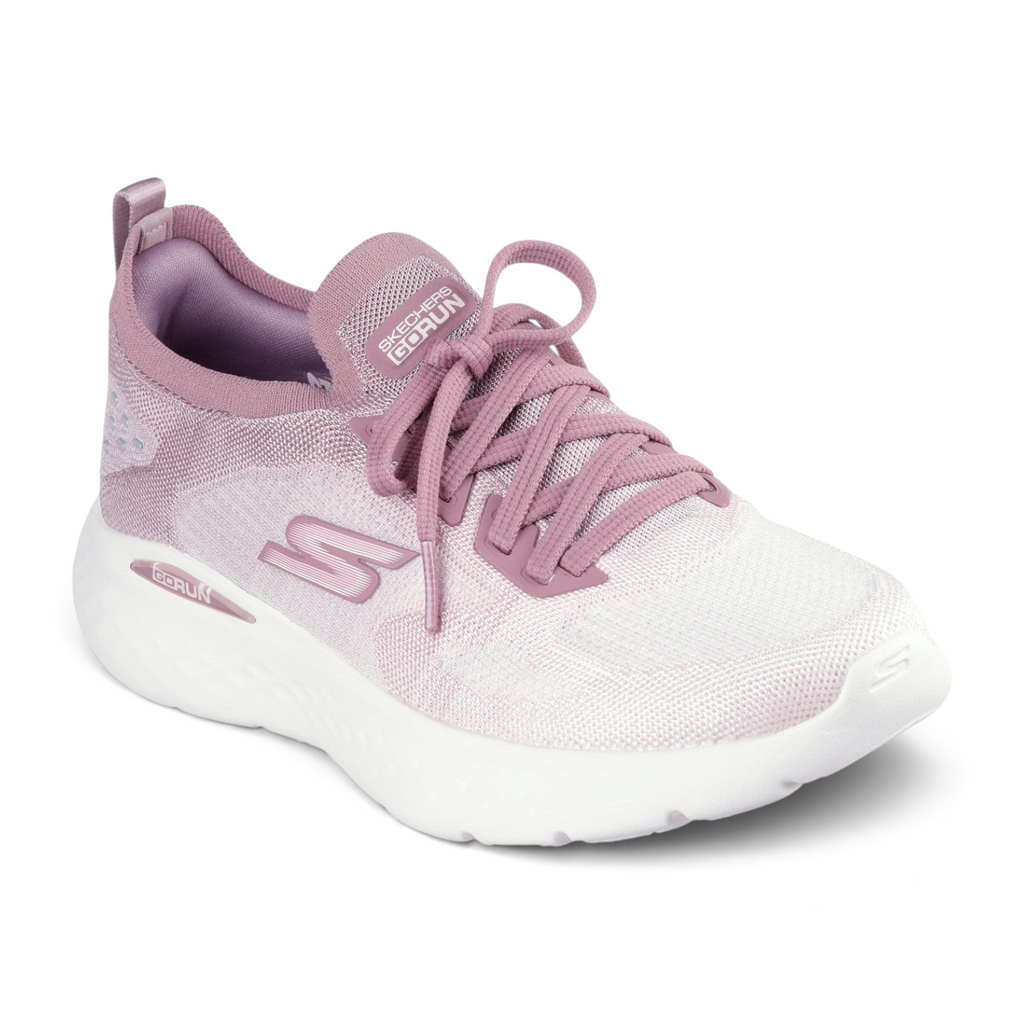 FRG Skechers GO Run Lite mauve running shoe with breathable mesh upper and white high-rebound cushioned sole