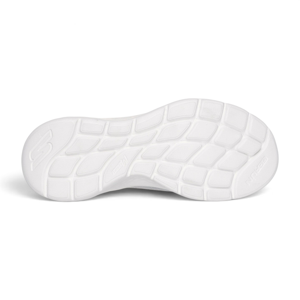 FRG Skechers GO Run Lite running shoe in light gray, showing the white cushioned outsole tread pattern.