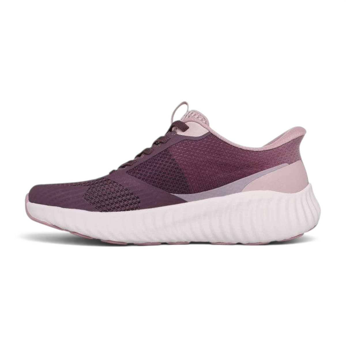 FRG Skechers GO RUN Now Starfuse mauve mesh slip-in sneaker with white cushioned sole for performance running