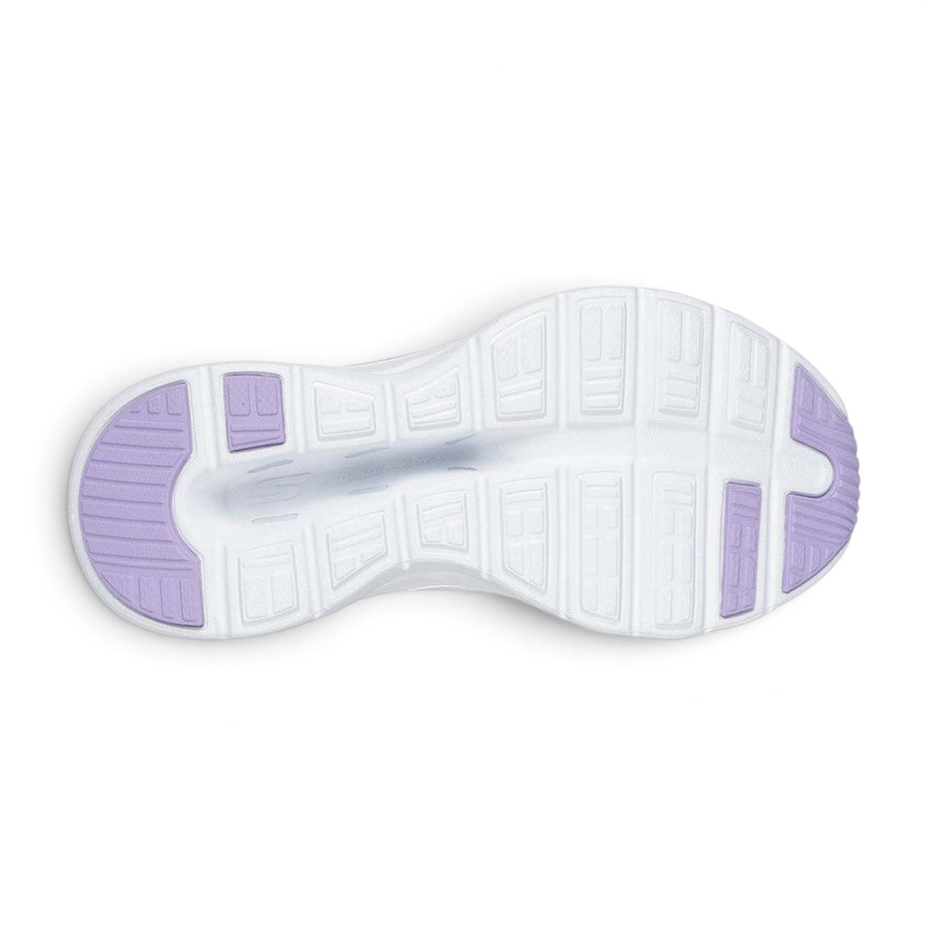 FRG Skechers GO WALK Glide-Step 2.0 white and lavender walking shoe outsole with traction pattern