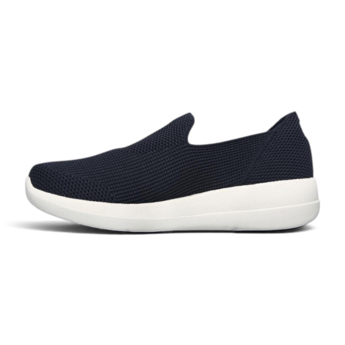 FRG Skechers Go Walk Stability navy blue pull-on walking sneaker with breathable mesh upper and white cushioned sole