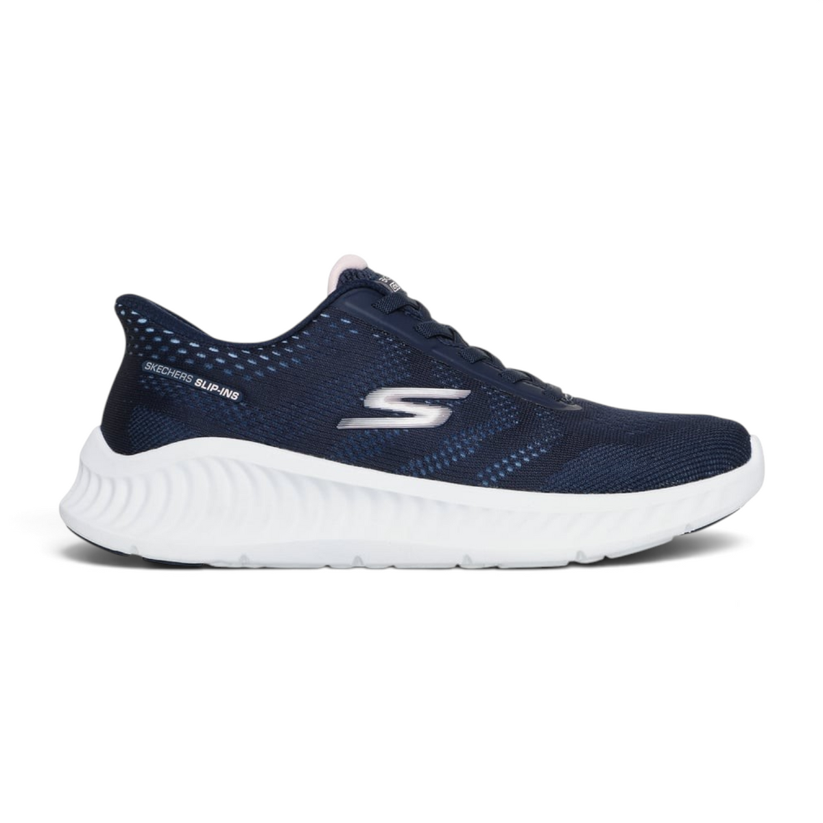 FRG Skechers GO WALK Now Khloe navy and white slip-in walking shoe with engineered mesh upper and cushioned sole