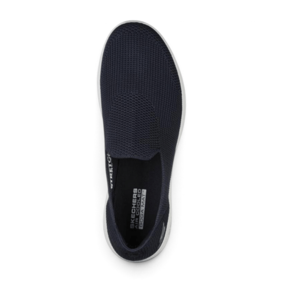 FRG Skechers Go Walk Stability navy pull-on walking sneaker with breathable mesh upper and cushioned insole