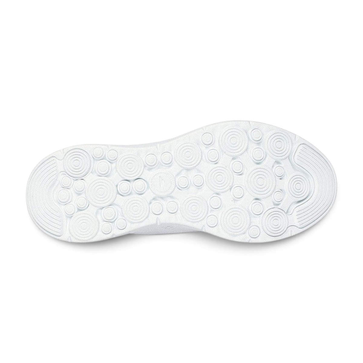 FRG Skechers GO WALK Now Khloe white sneaker showing the textured circular pattern on the rubber outsole