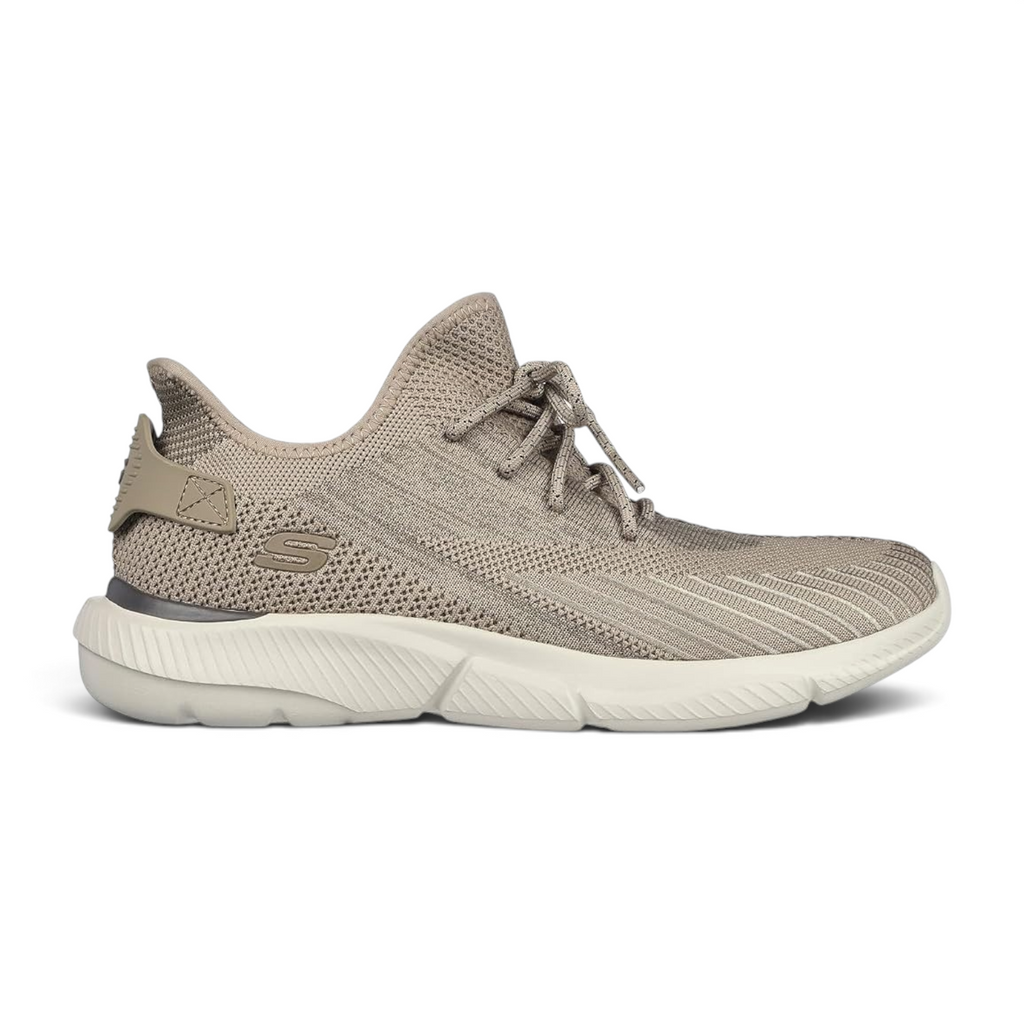FRG Skechers Ingram tan lace-up sneaker with a breathable mesh upper and cushioned support for everyday wear.