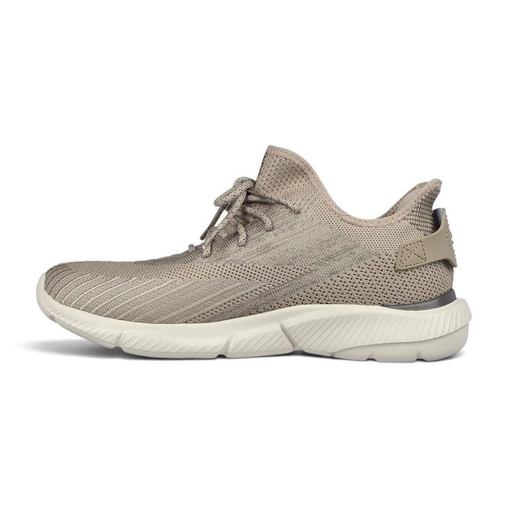 FRG Skechers Ingram tan lace-up sneaker with breathable mesh upper and cushioned sole for everyday comfort