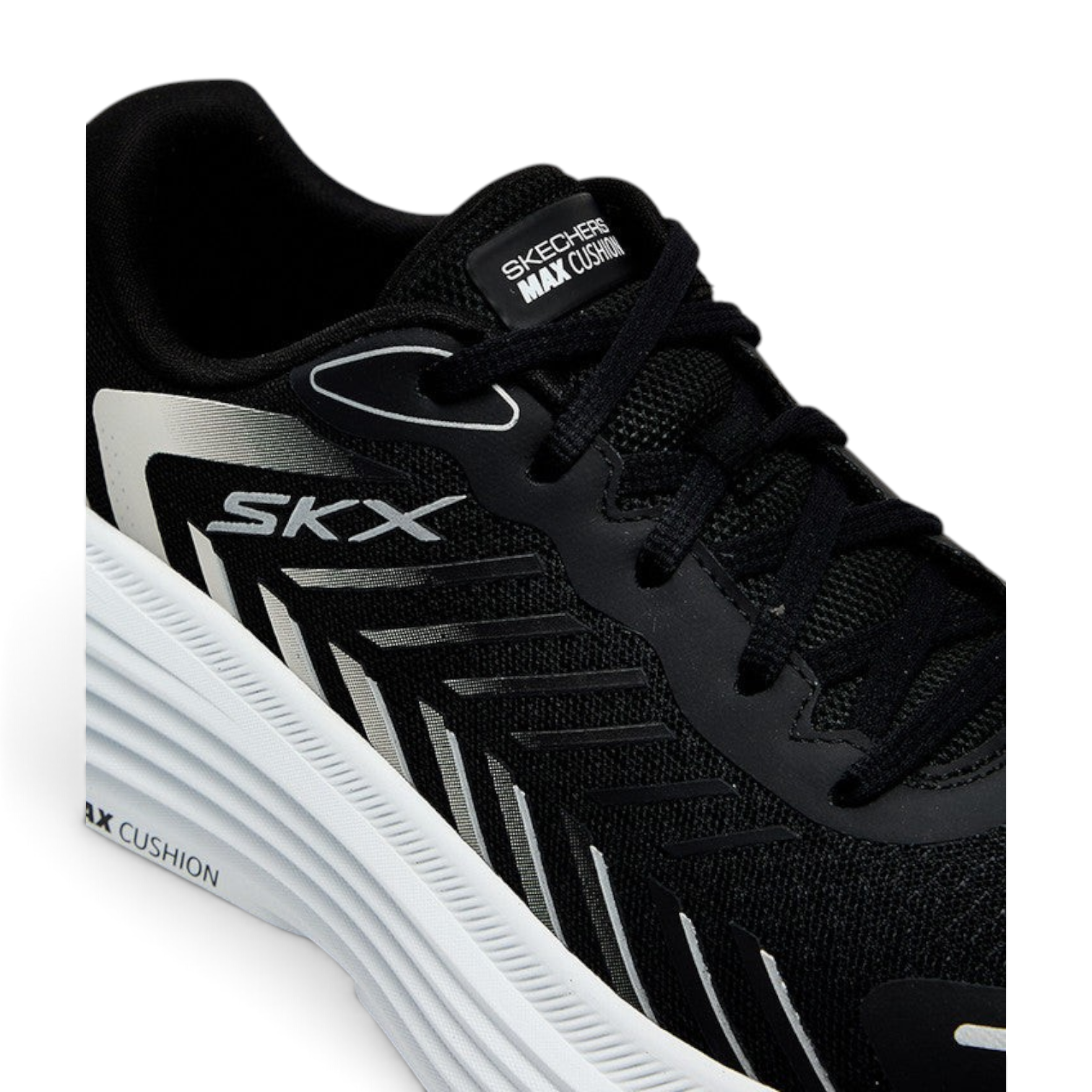 FRG Skechers Max Cushioning Endeavour women's training shoe in black and white with cushioned sole and SKX branding