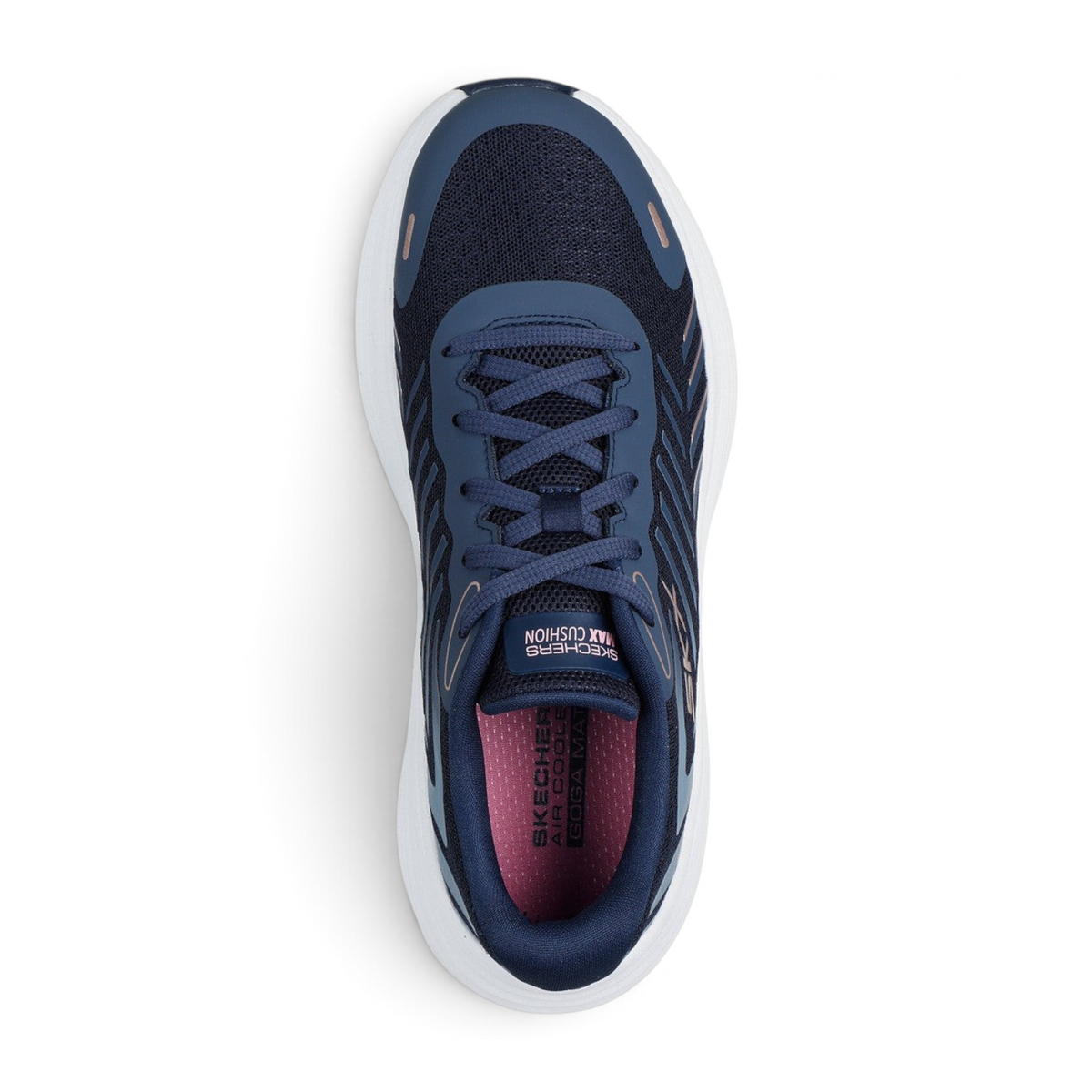 FRG Skechers Max Cushioning Endeavour navy and pink training shoe with breathable mesh and cushioned sole