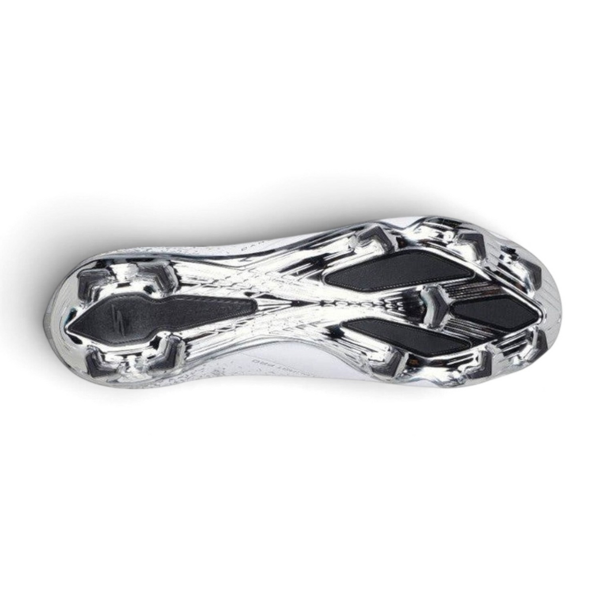 FRG Skechers Razor 1.5 Elite FG soccer cleat showing the white and silver carbon infused sole plate from below