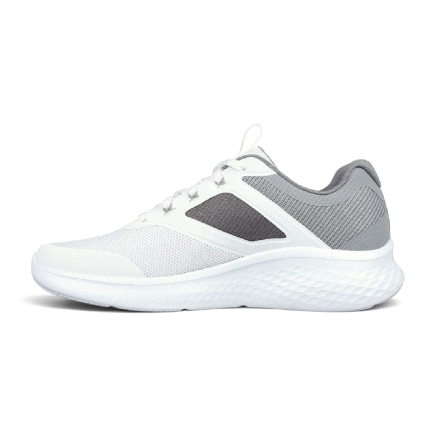 FRG Skechers Skech-Lite Pro sporty lace-up sneaker in white and gray with a breathable mesh upper and cushioned sole.