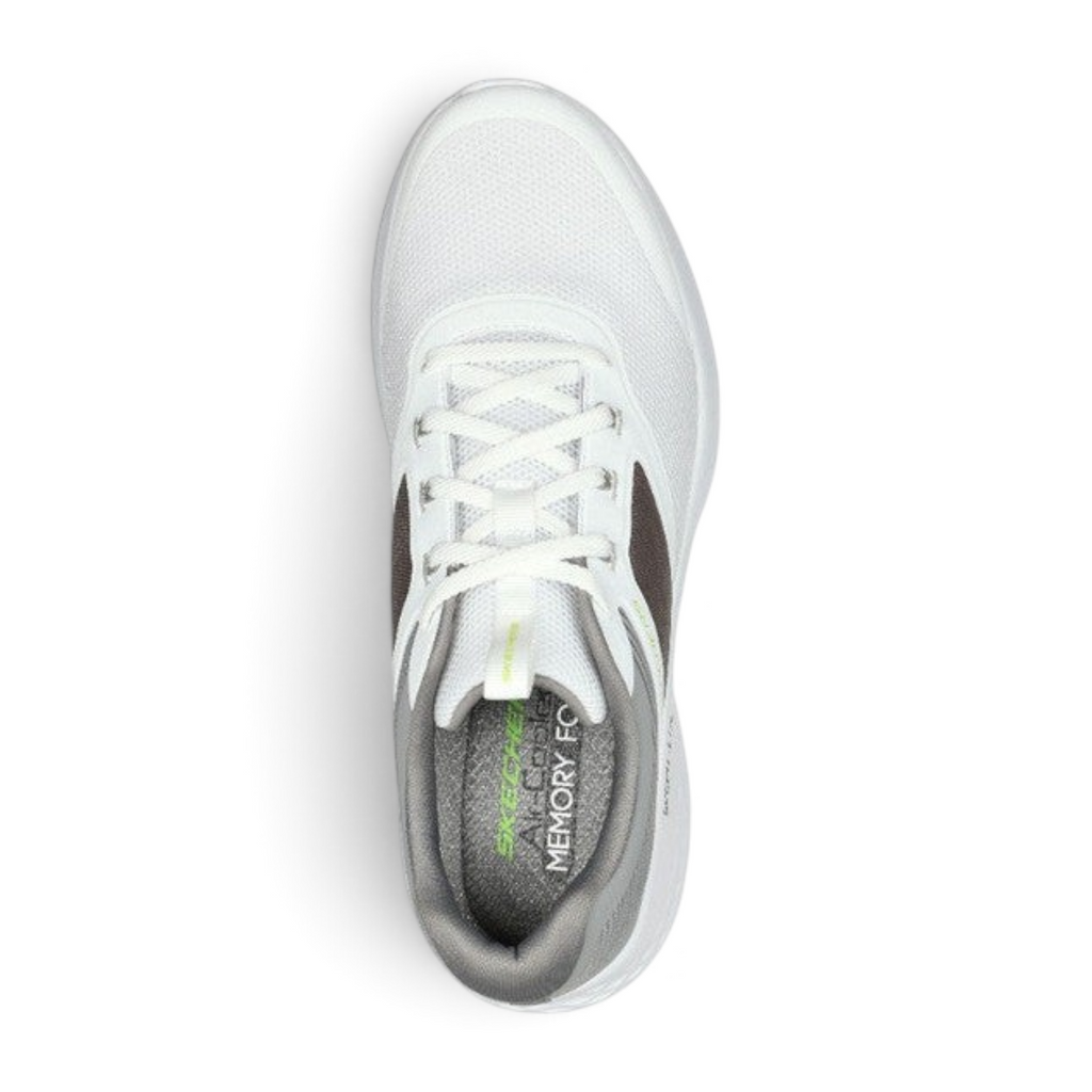 FRG Skechers Skech-Lite Pro white and gray lace-up sneaker with breathable mesh upper and cushioned insole
