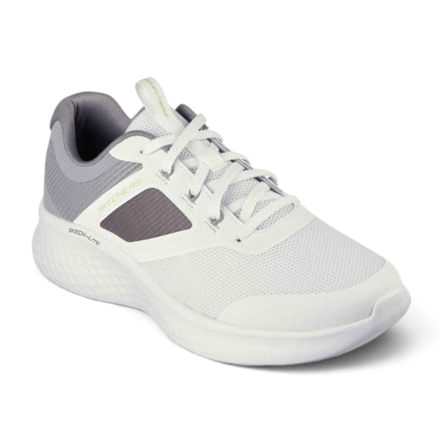 FRG Skechers Skech-Lite Pro lace-up sneaker in white and gray with a breathable mesh upper and cushioned sole