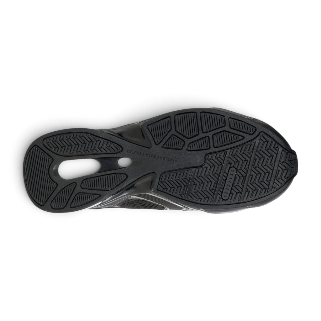 FRG Skechers Slip-ins Exhilarate sneaker black and grey textured rubber outsole with traction pattern