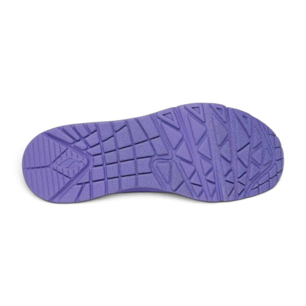 FRG Skechers Street Uno Spread the Love purple sneaker outsole with textured grip pattern
