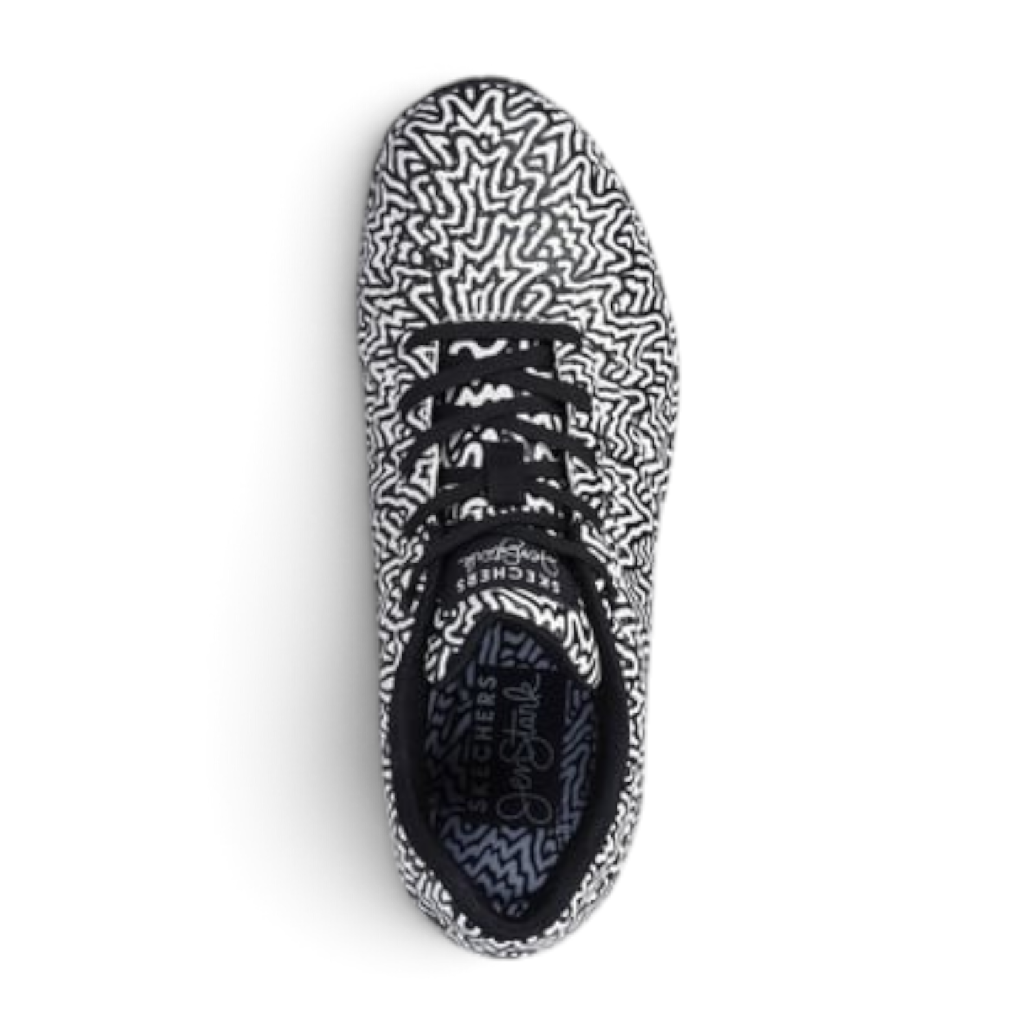 FRG UNO INFINITE DRIP sneaker in black and white with an intricate abstract pattern and black laces