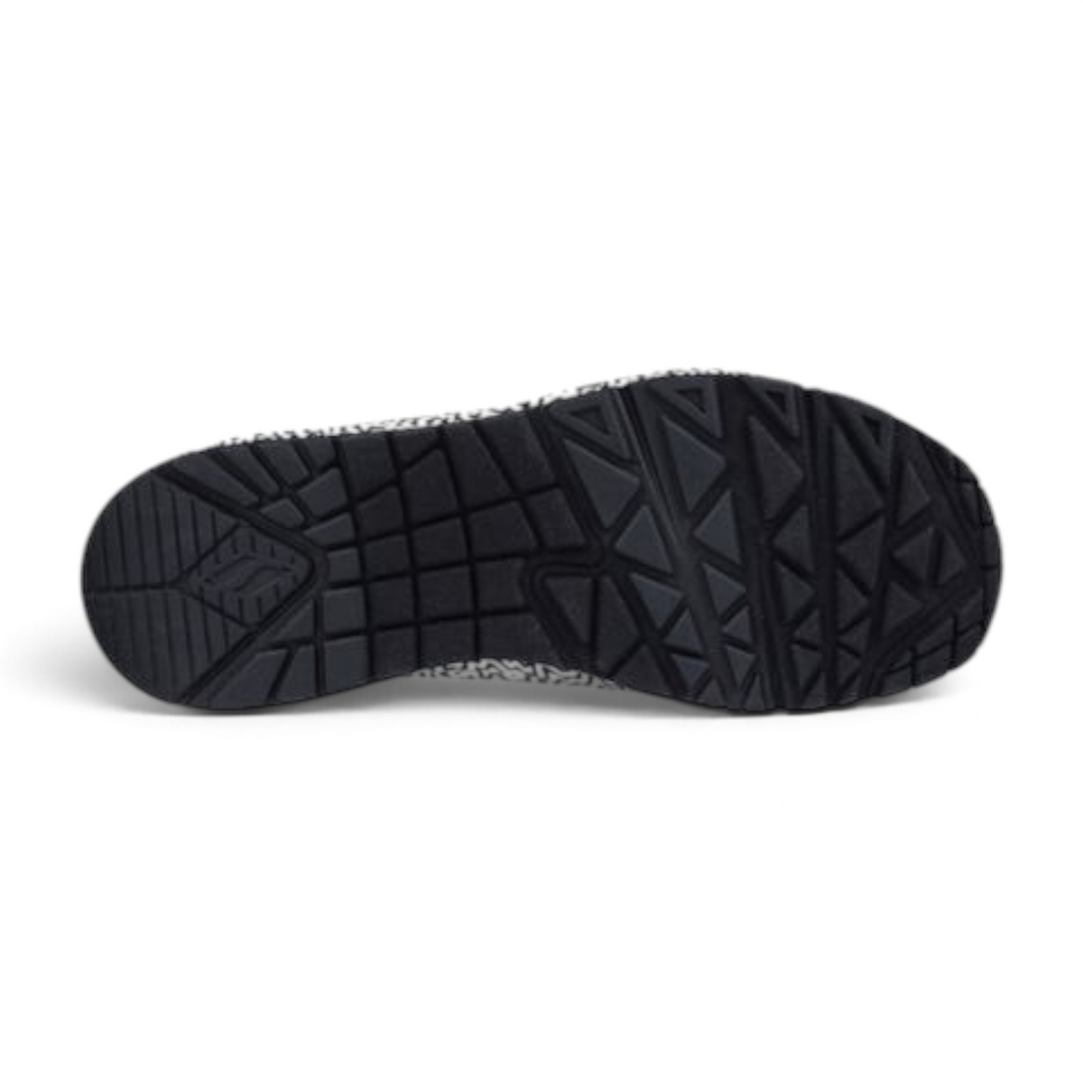 FRG UNO INFINITE DRIP sneaker featuring a black rubber outsole with a geometric tread pattern and patterned sidewall