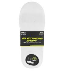 Skechers 3PK Mens Non Terry Super No Show Socks - White Multi