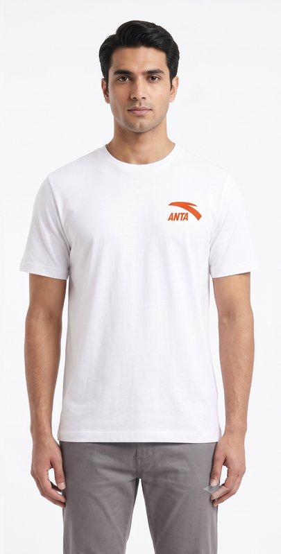 ANTA Relay Baton Short Sleeve T-Shirt Snow White