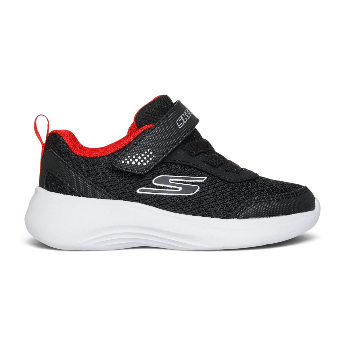 FRG Skechers Selectors Reset Achieved black and red lightweight slip-on sneakers with a hook-and-loop strap