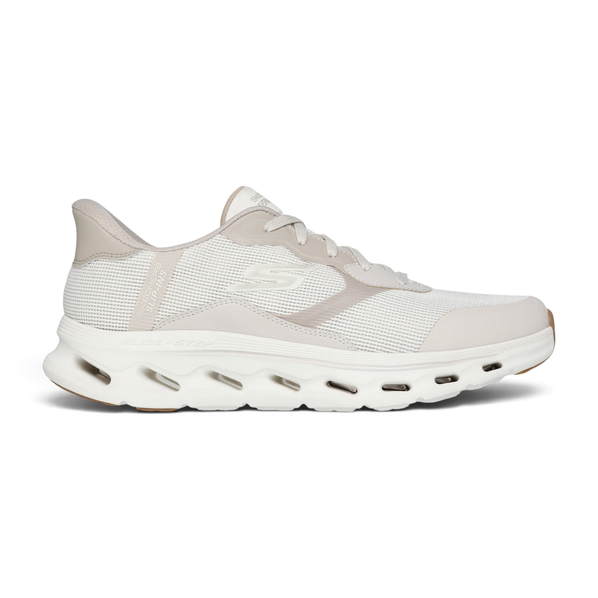 FRG Skechers GO WALK GLIDE STEP 2.0 ZAC off white slip-on athletic sneakers with breathable mesh and cushioned sole