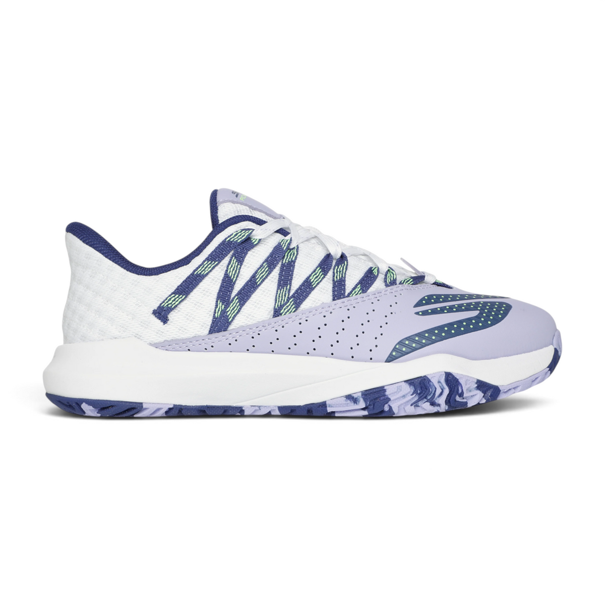FRG Skechers VIPER COURT RALLY sneakers in white and purple with a supportive mesh design and patterned sole