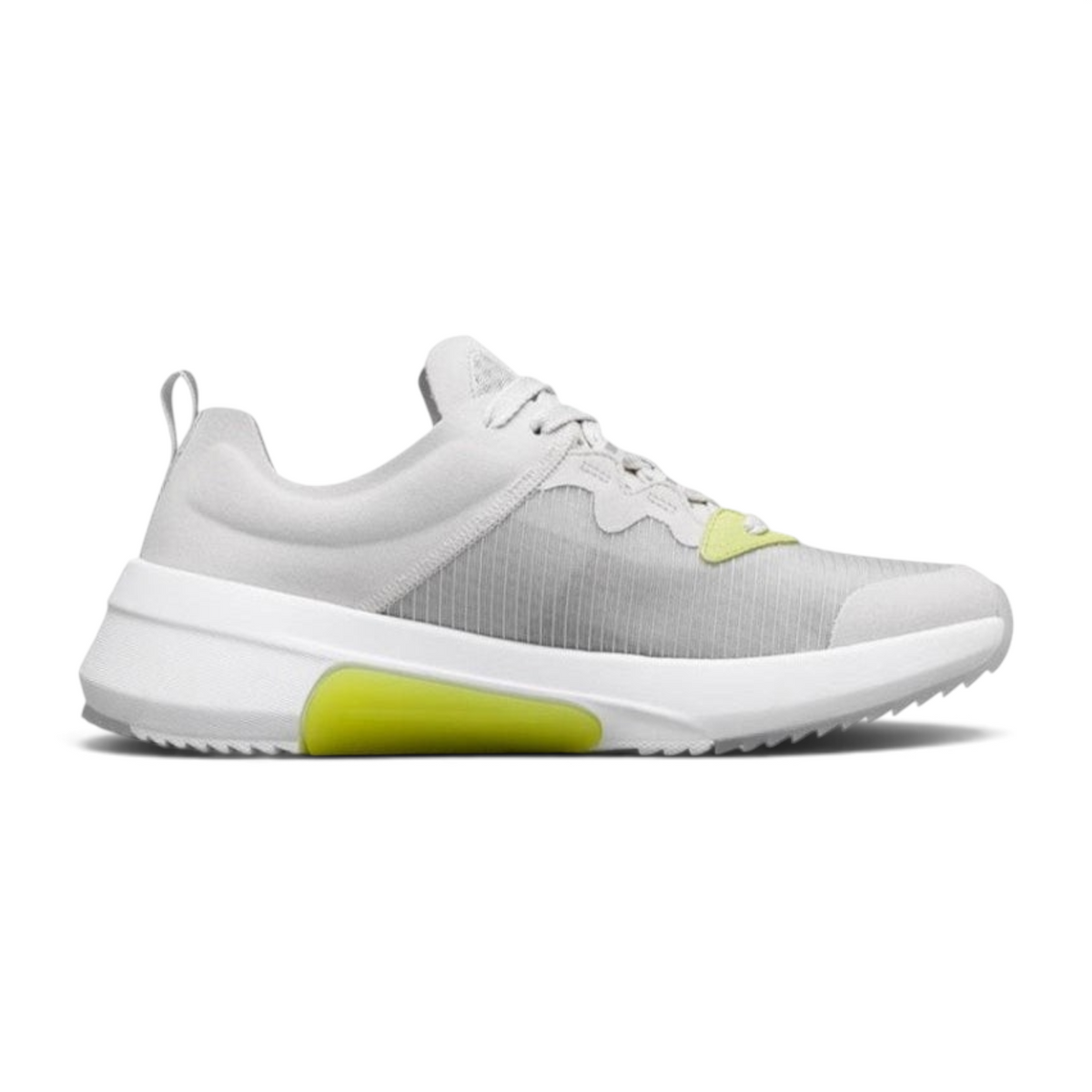 FRG MODERN JOGGER 2.0 light grey athletic sneaker with white midsole and neon yellow accent details