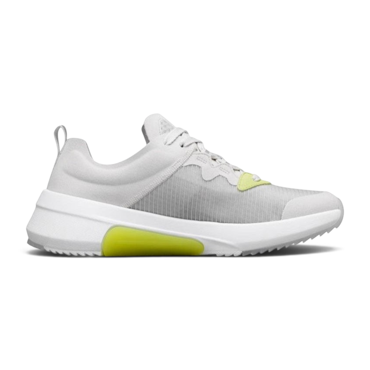 FRG MODERN JOGGER 2.0 light grey athletic sneaker with white midsole and neon yellow accent details