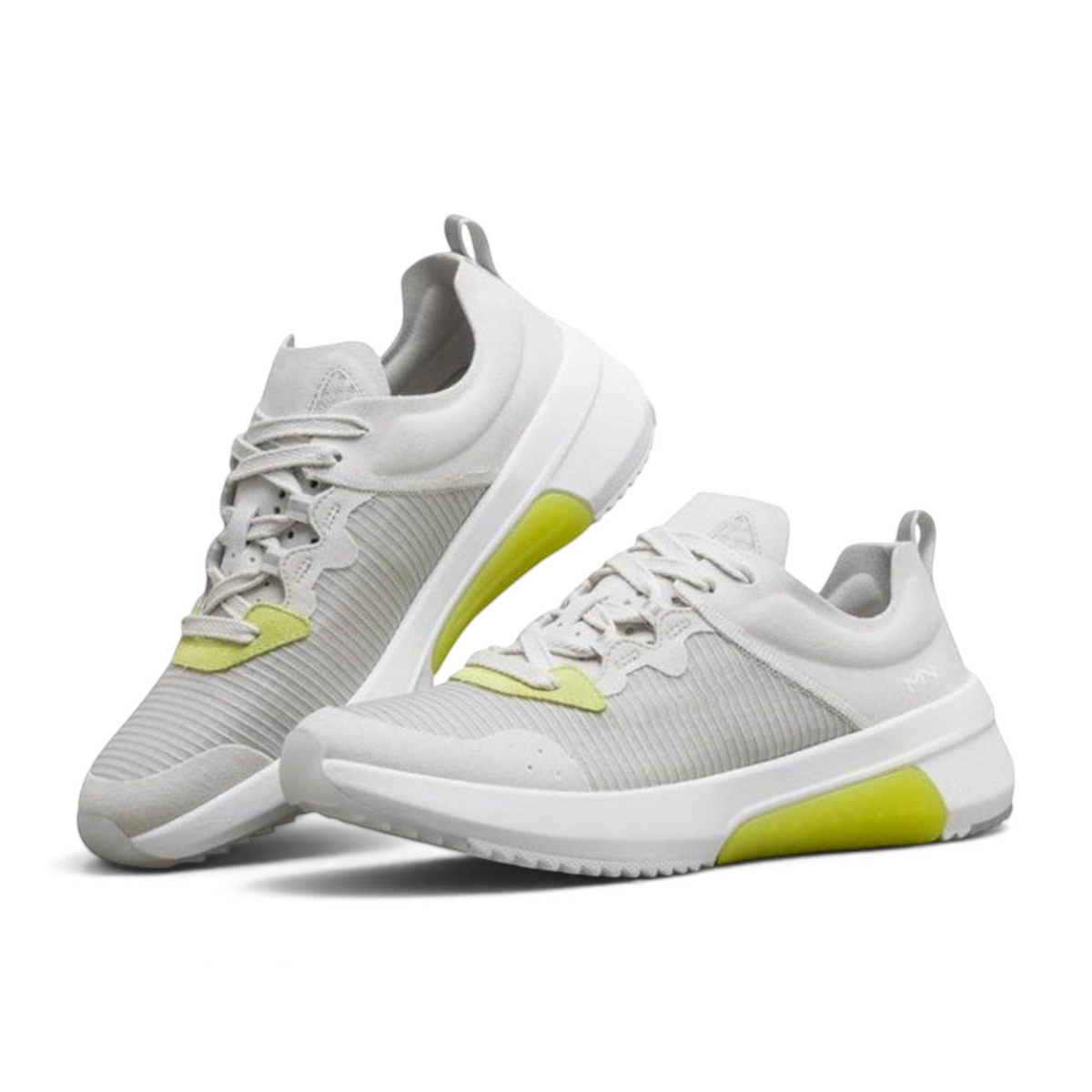 FRG MODERN JOGGER 2.0 sneakers in light grey with lime green accents and a thick white performance sole