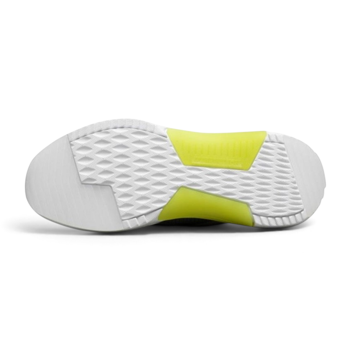 FRG MODERN JOGGER 2.0 sneaker sole featuring a white textured tread pattern with a bright lime green arch insert