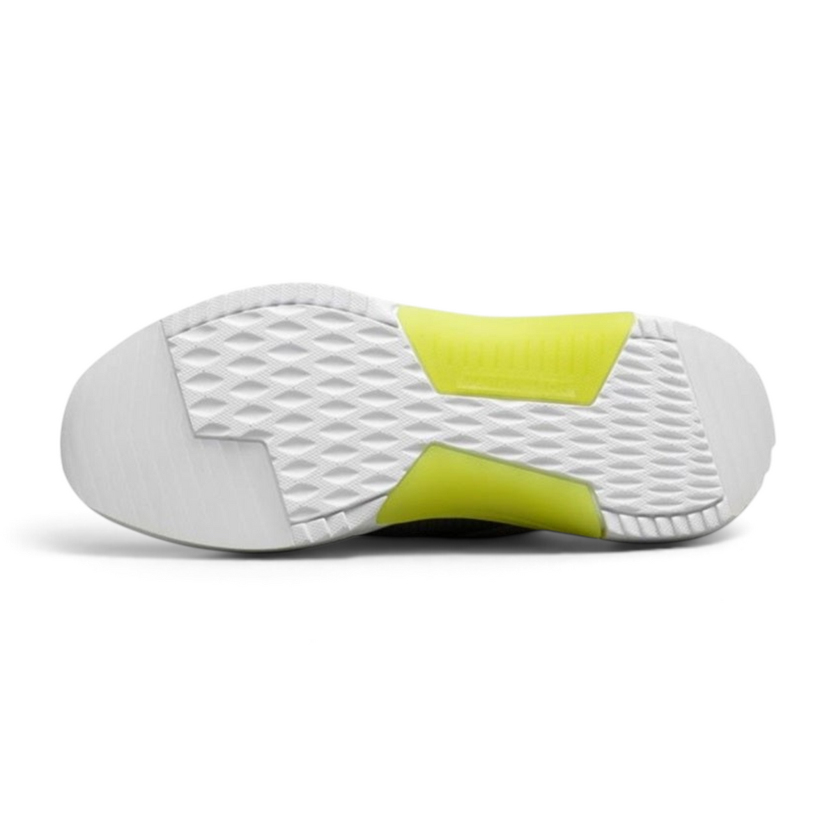FRG MODERN JOGGER 2.0 sneaker sole featuring a white textured tread pattern with a bright lime green arch insert