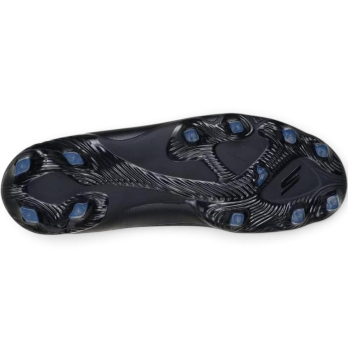FRG Skechers Club MG multi-ground football boot in black with orange accents and a responsive TPU sole plate