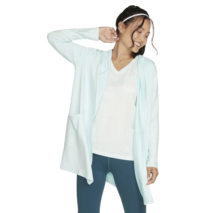 LONG SLEEVE HOODED OPEN JACKET KNIT